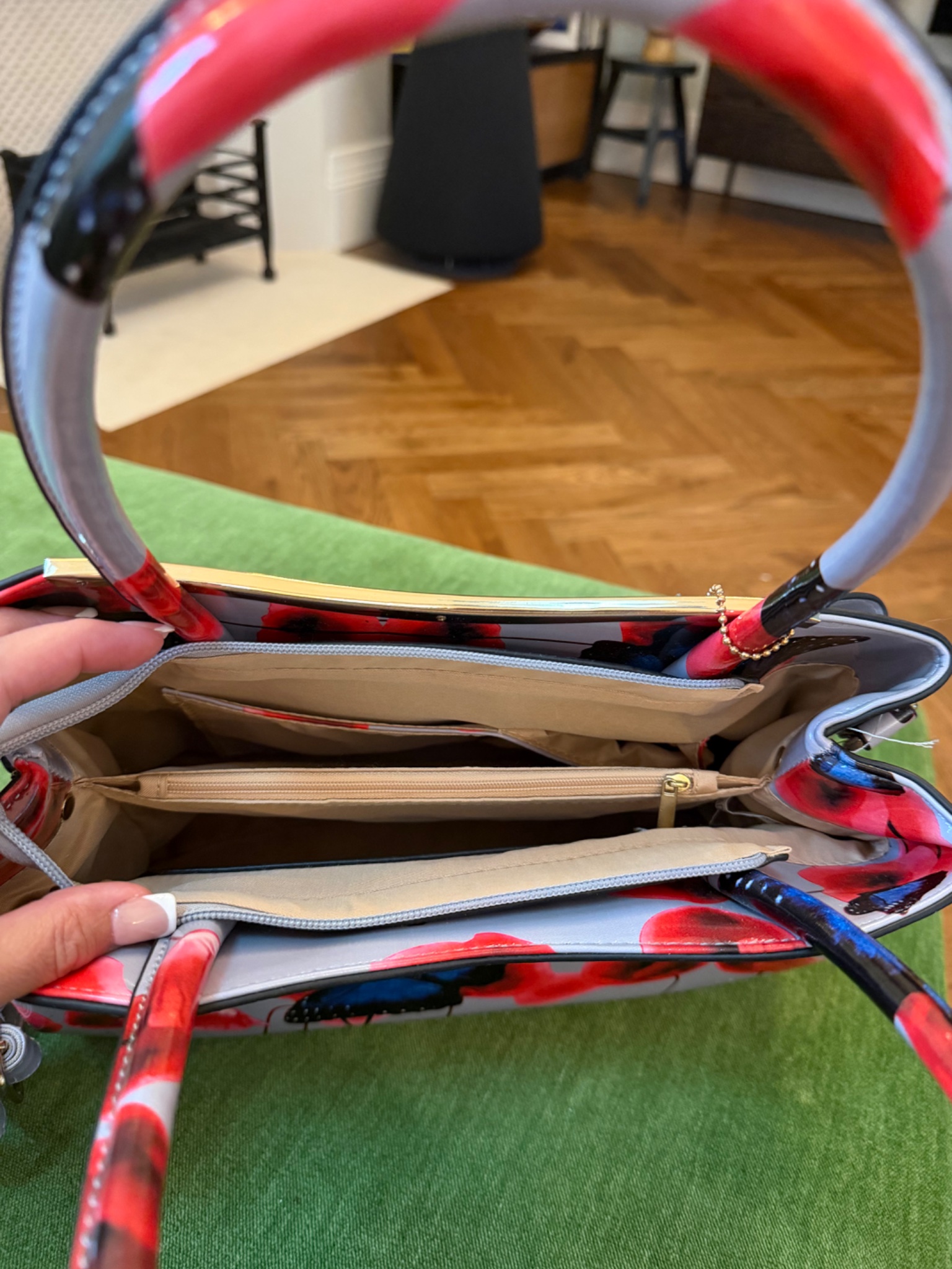 Poppy and Butterfly Print Shoulder Bag and Wallet Set - detail 4