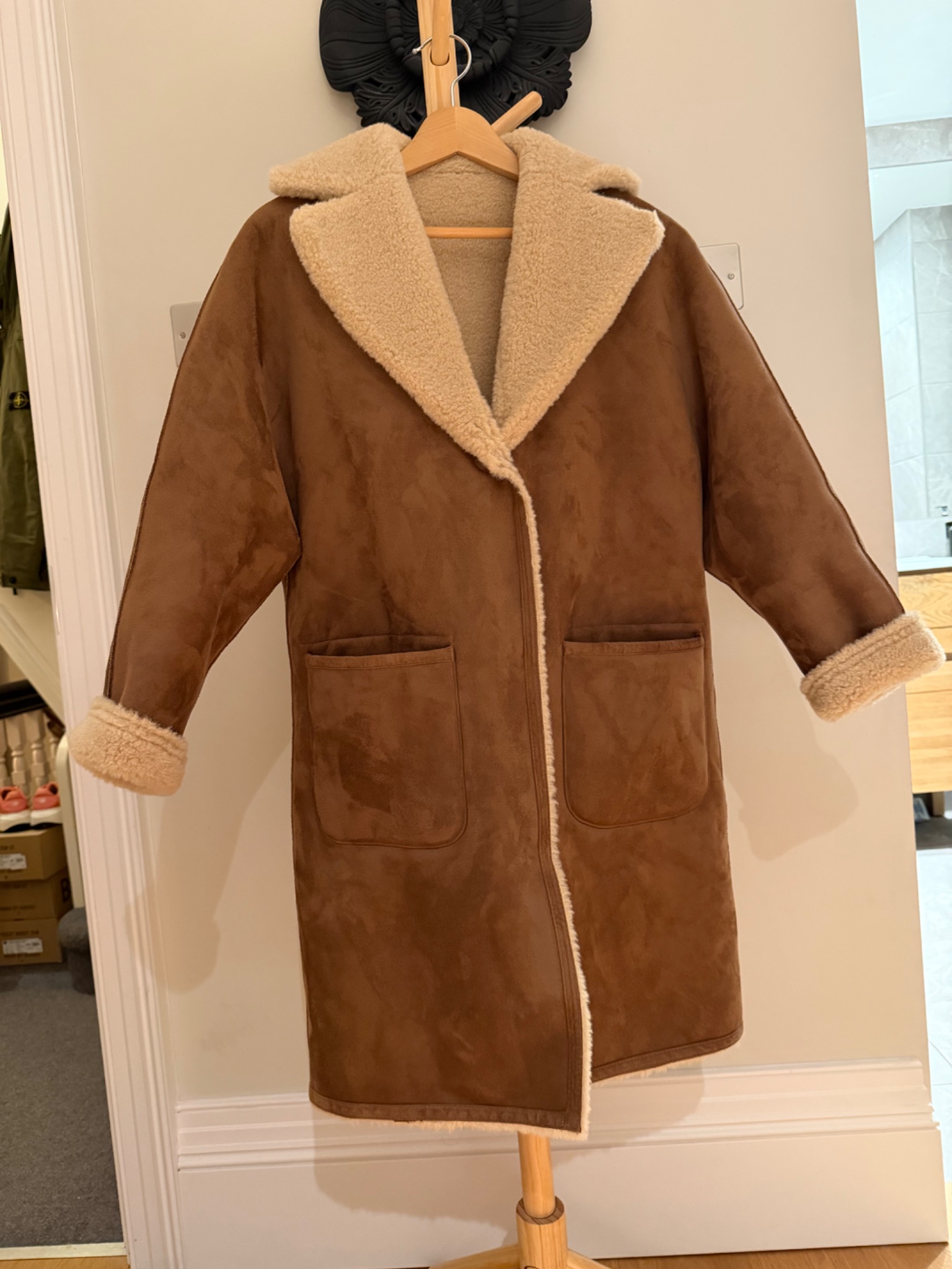 MANGO Faux Shearling Coat REVERSIBLE - detail 4
