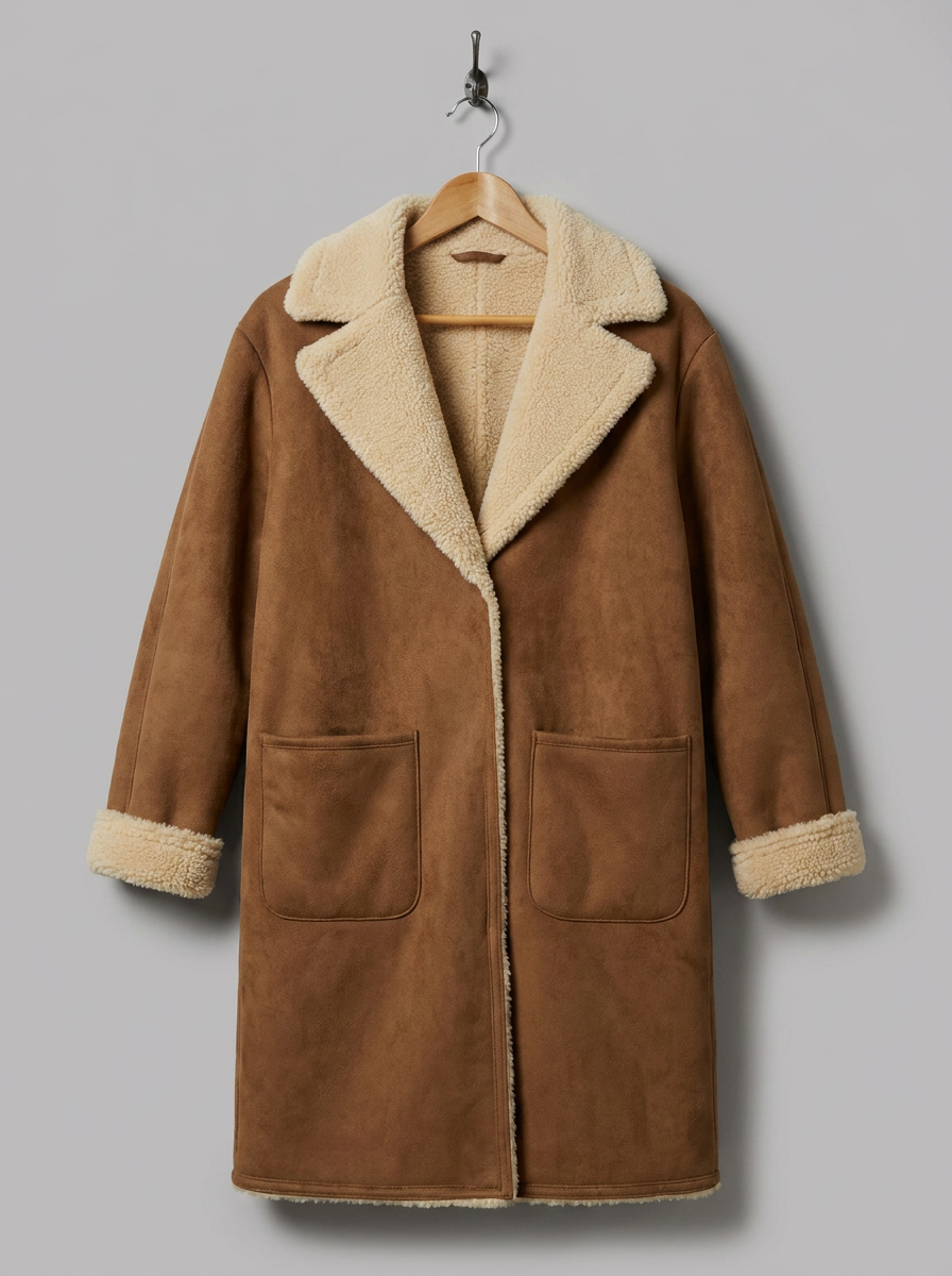 MANGO Faux Shearling Coat REVERSIBLE - hanger