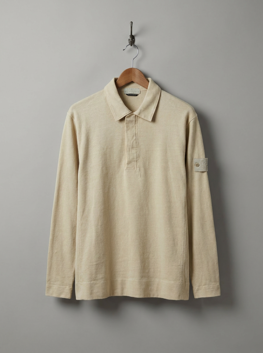 Stone Island Ghost Long Sleeve Polo Shirt - hanger