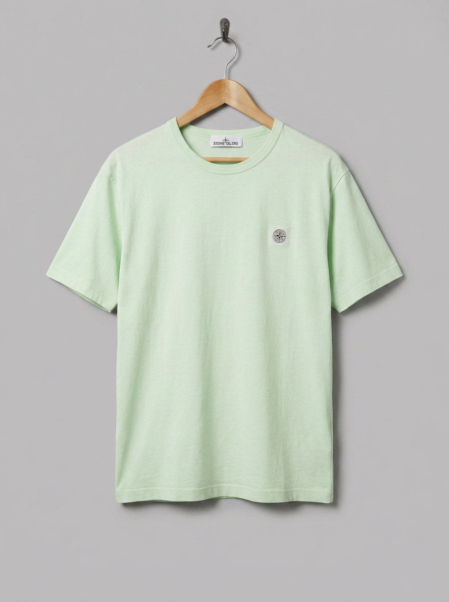 Stone Island Crew Neck T-Shirt with Compass Patch - hanger