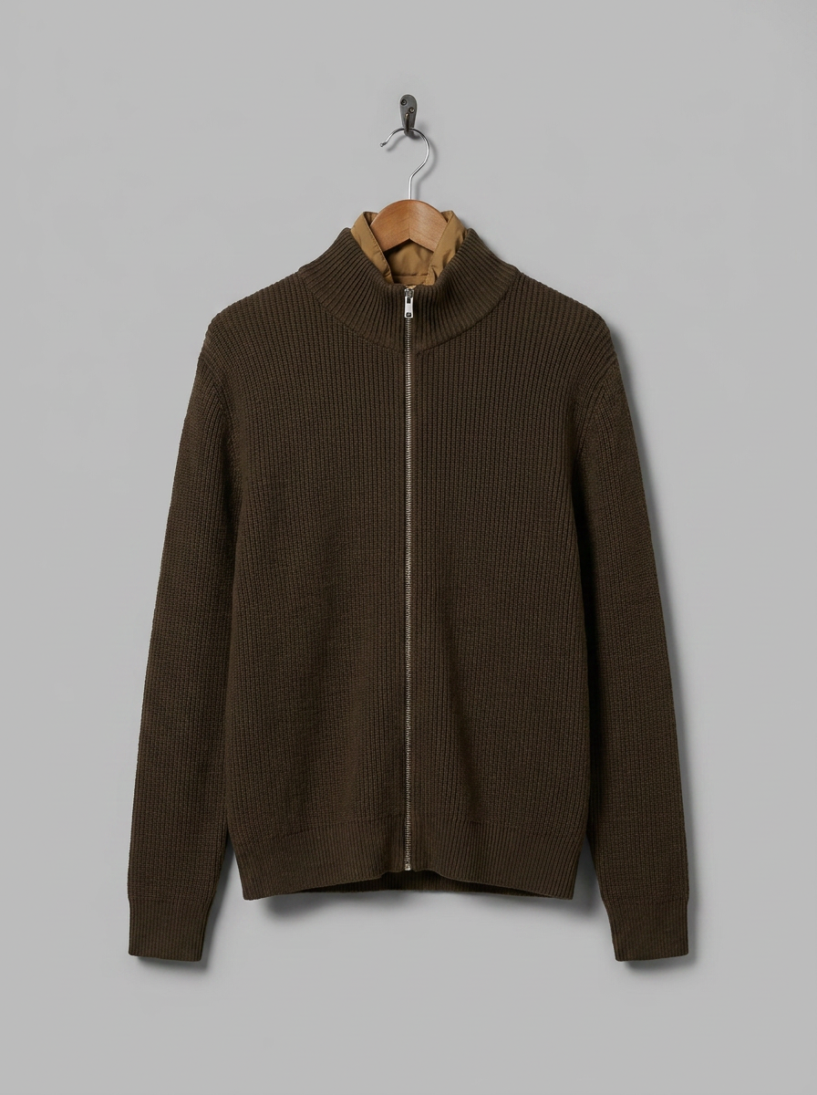 C.P. Company Wool Knit Jacket with Quilted Lining - hanger