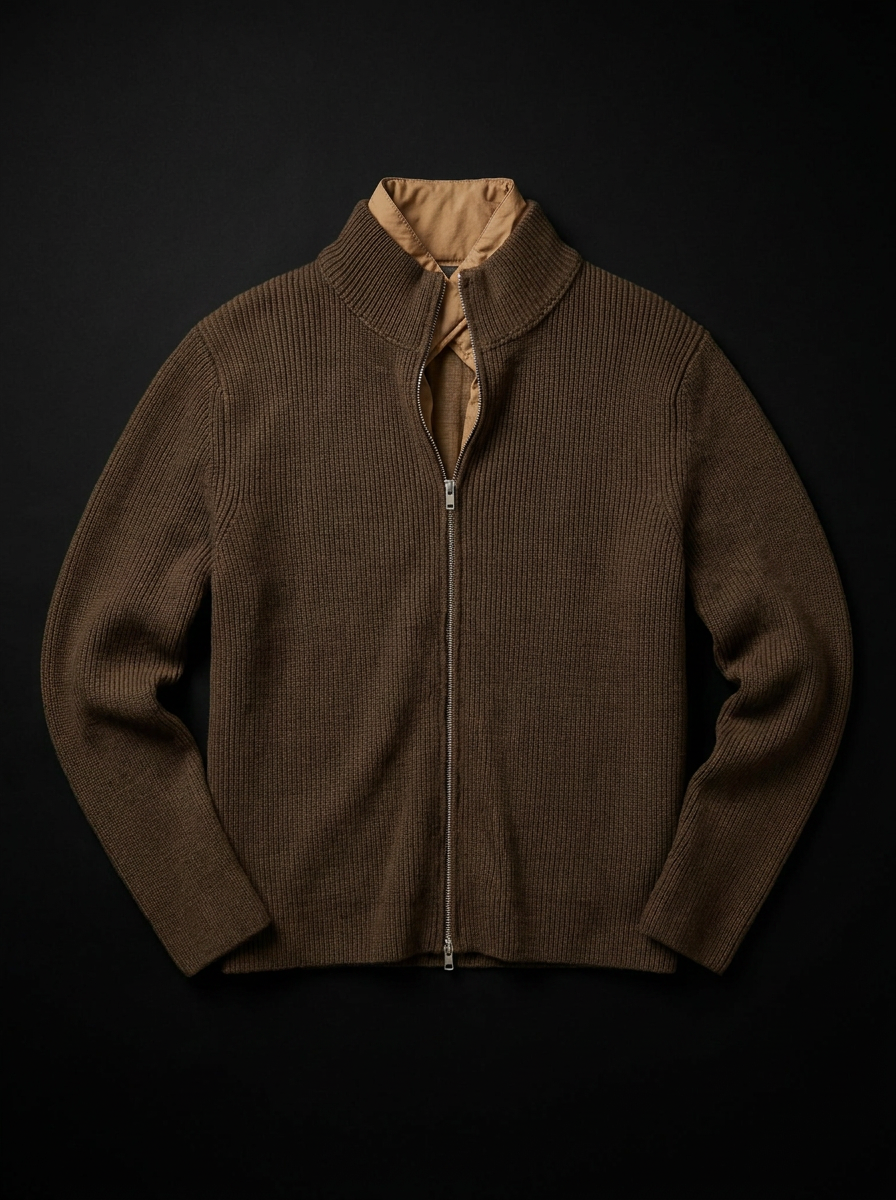 C.P. Company Wool Knit Jacket with Quilted Lining - packshot