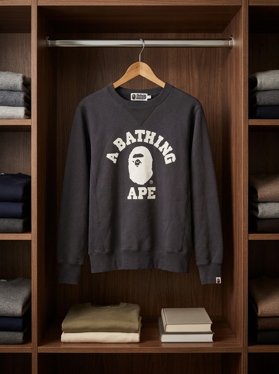 A Bathing Ape Ape Head Logo BAPE Sweatshirt - lifestyle