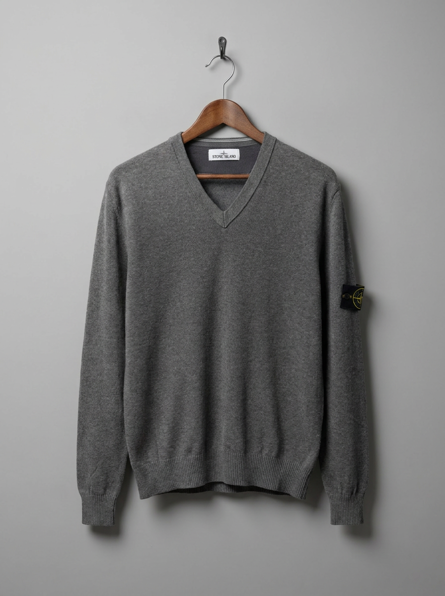 Stone Island V-Neck Knit Jumper - hanger