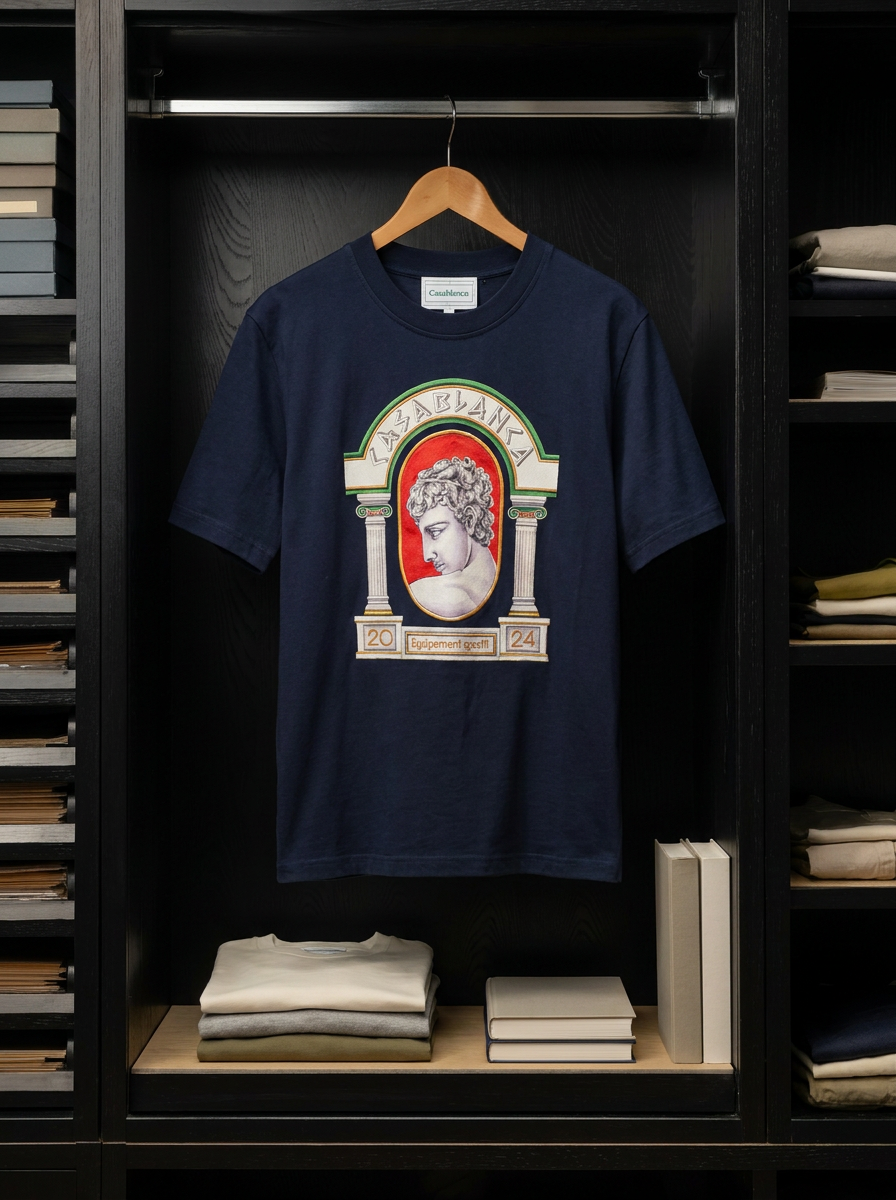 Casablanca Tennis Club Graphic Print T-Shirt - lifestyle