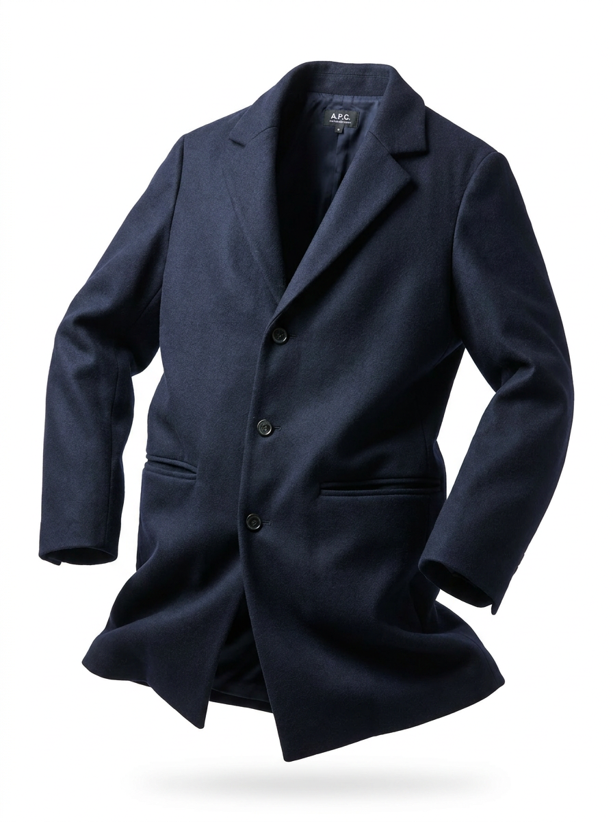 A.P.C. Single Breasted Overcoat - ghost mannequin