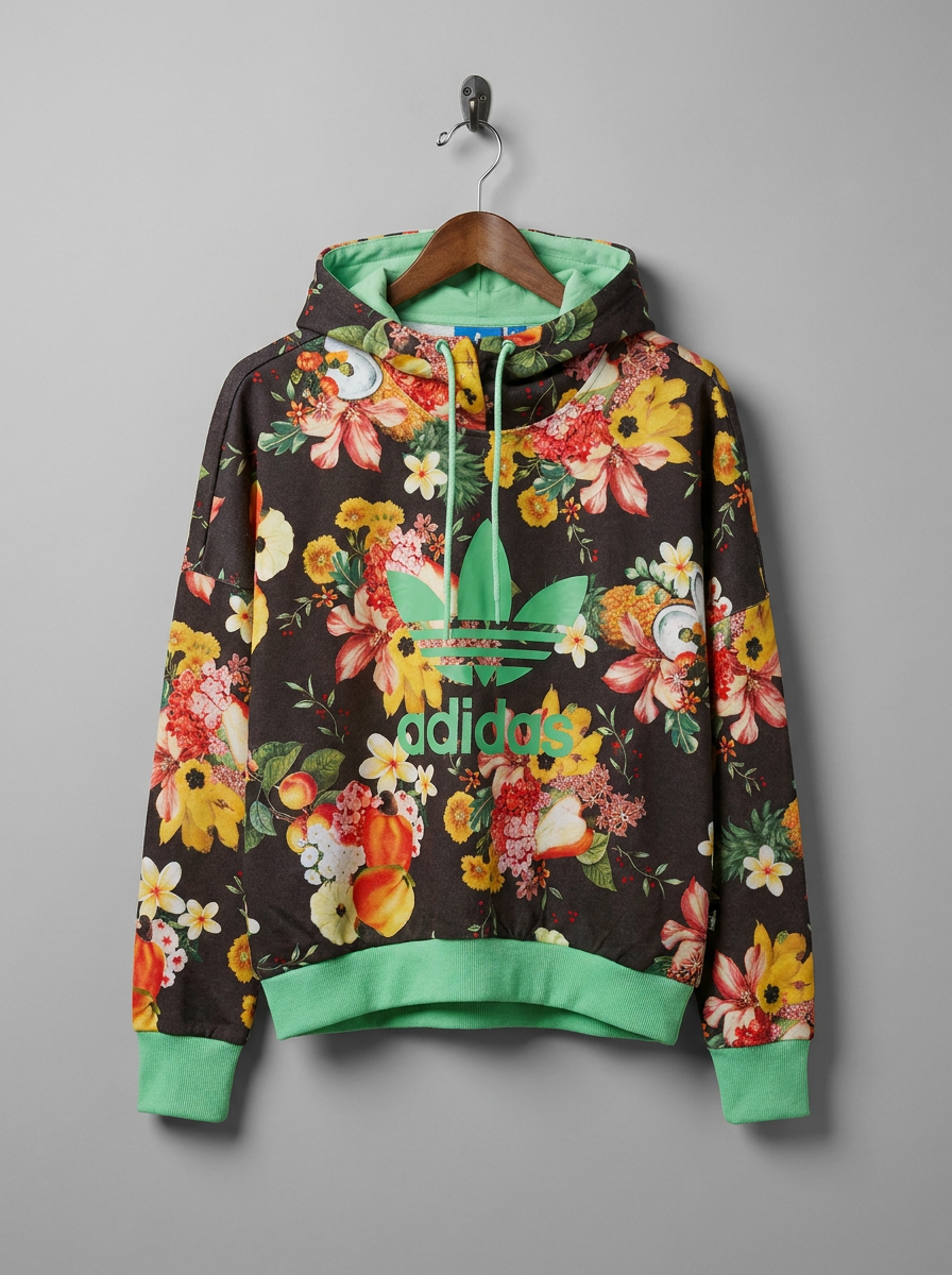 Adidas Floral Hoodie - hanger