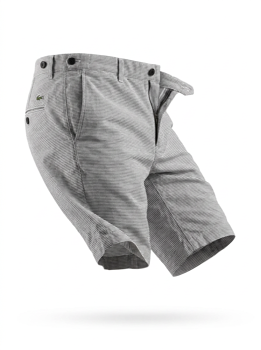 Lacoste Regular Fit Pinstripe Shorts - ghost mannequin