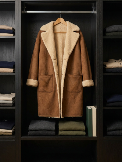 MANGO Faux Shearling Coat REVERSIBLE 2