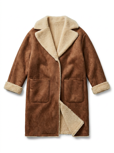 MANGO Faux Shearling Coat REVERSIBLE