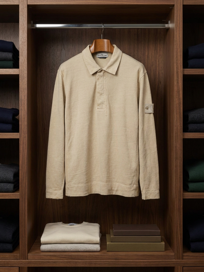 Stone Island Ghost Long Sleeve Polo Shirt 2