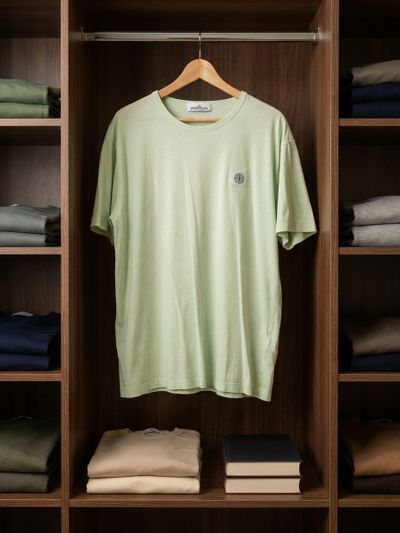 Stone Island Crew Neck T-Shirt with Compass Patch