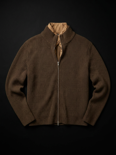 C.P. Company Wool Knit Jacket with Quilted Lining