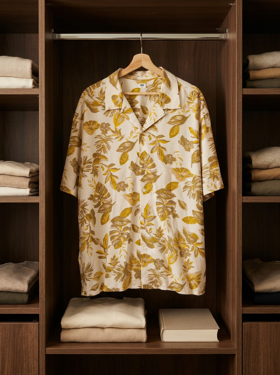 Uniqlo Tropical Leaf Shirt Button Up 2