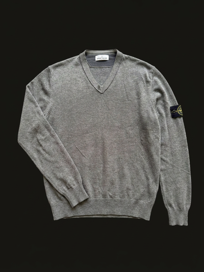 Stone Island V-Neck Knit Jumper